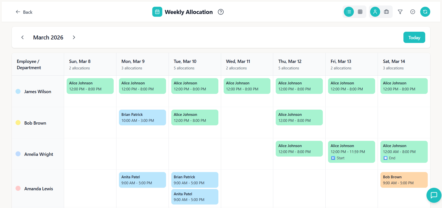 Visual Scheduling