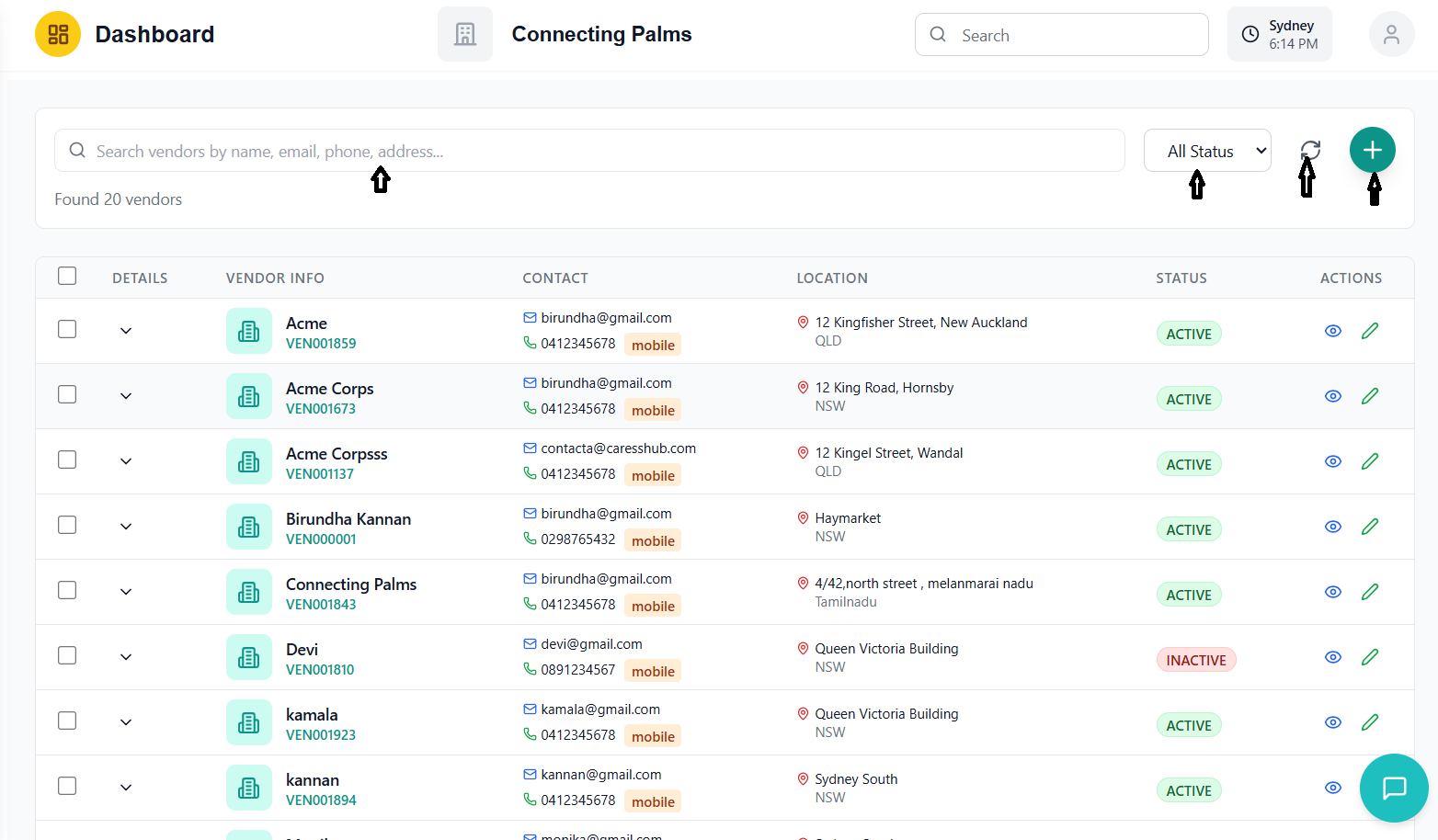 Dashboard Screenshot