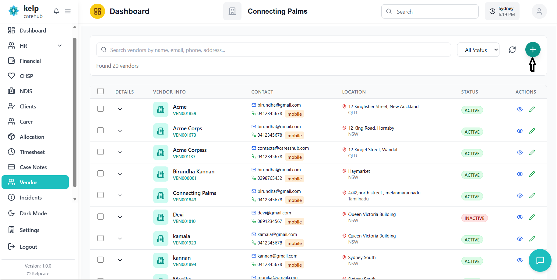 Dashboard Screenshot