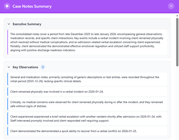 AI Casenote Executive Summary Notes