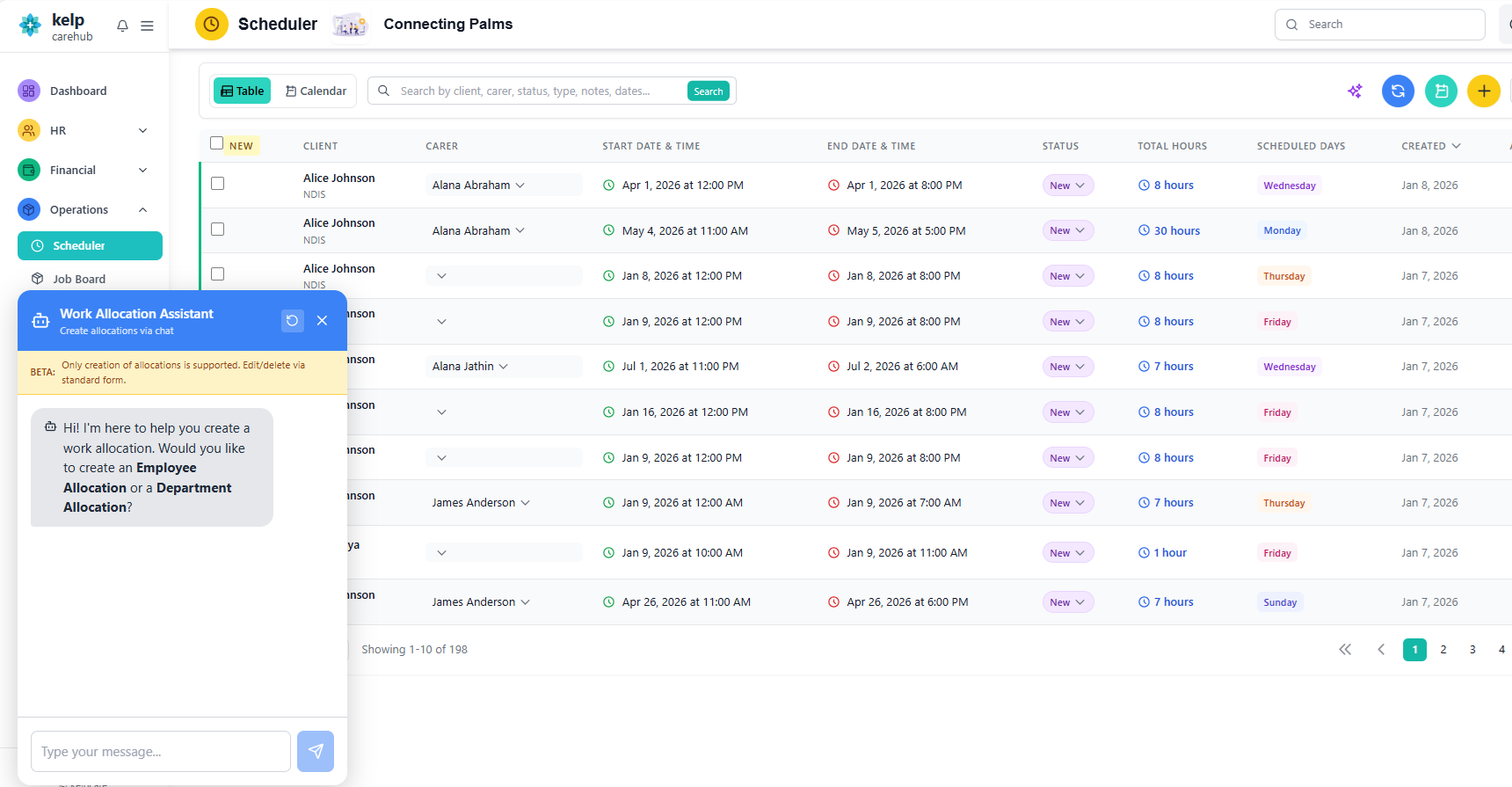 AI Allocation Chatbot Window