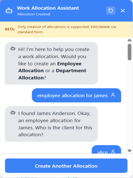 Allocation Type Selection