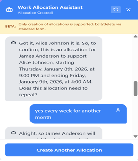 Repeat Schedule Configuration