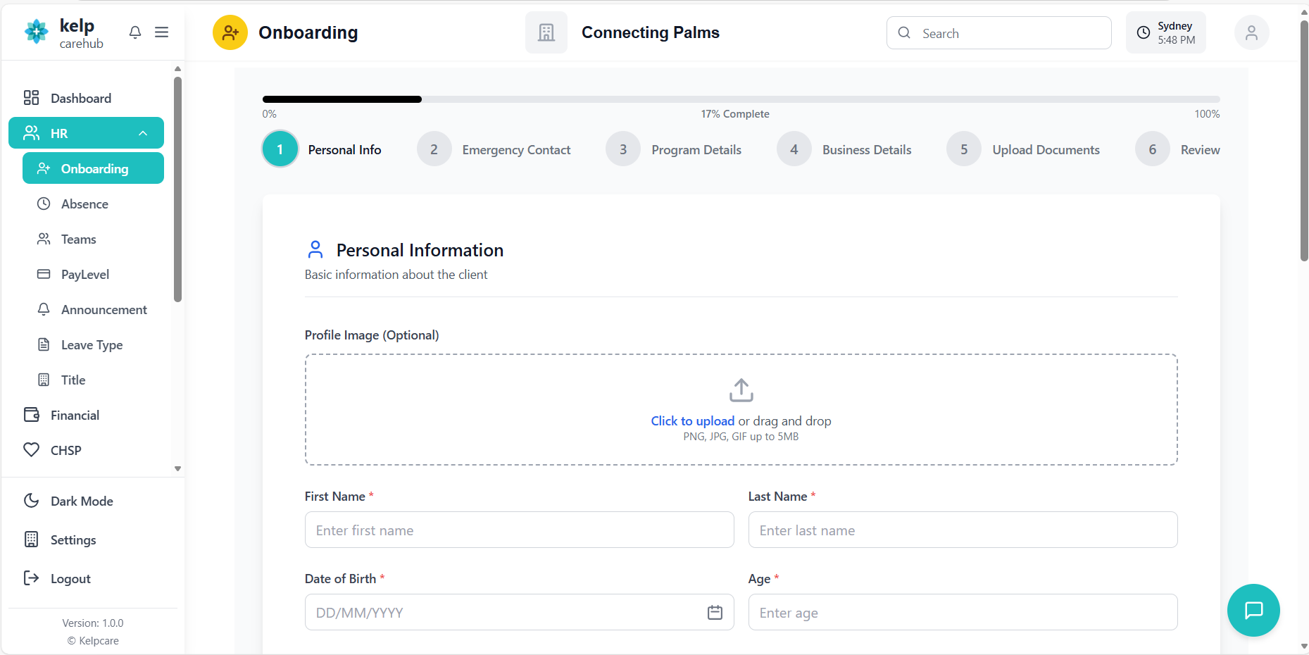Dashboard Screenshot