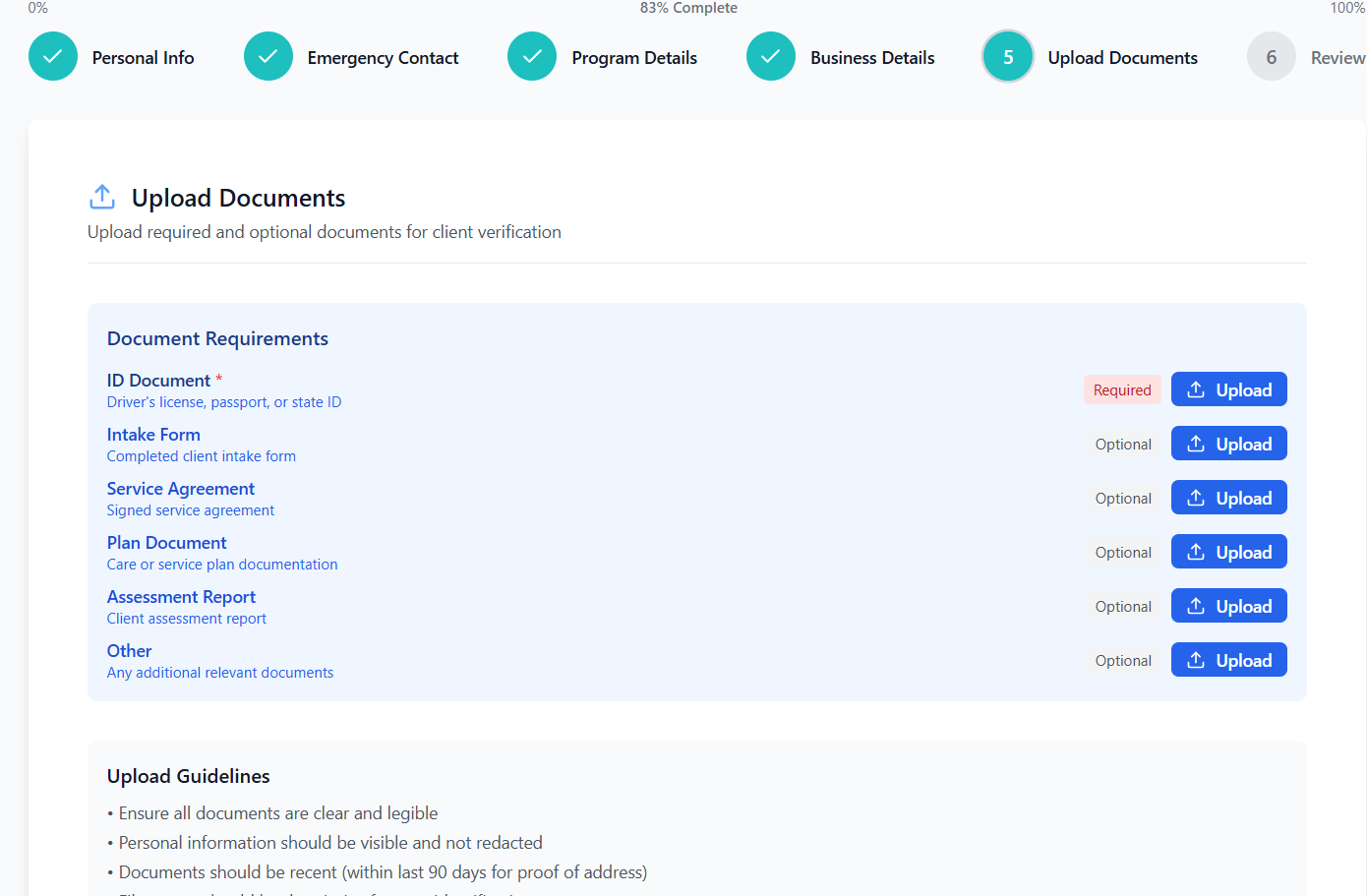 Dashboard Screenshot