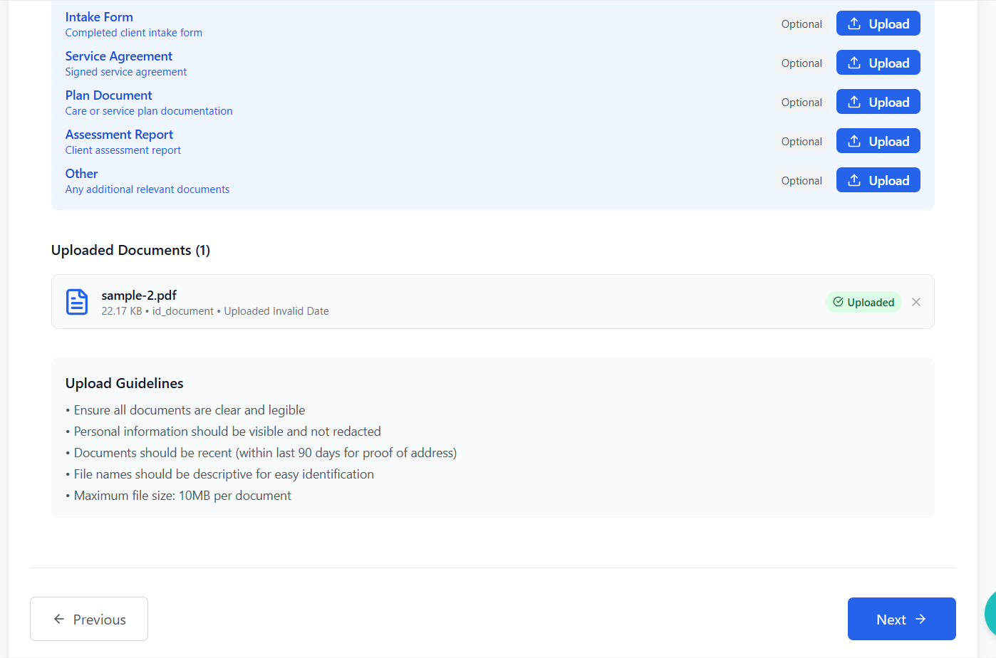 Dashboard Screenshot